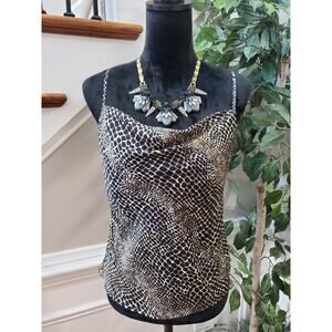 Banana Republic Women's Multicolor Snack Print Square Neck Sleeve Top Blouse PS